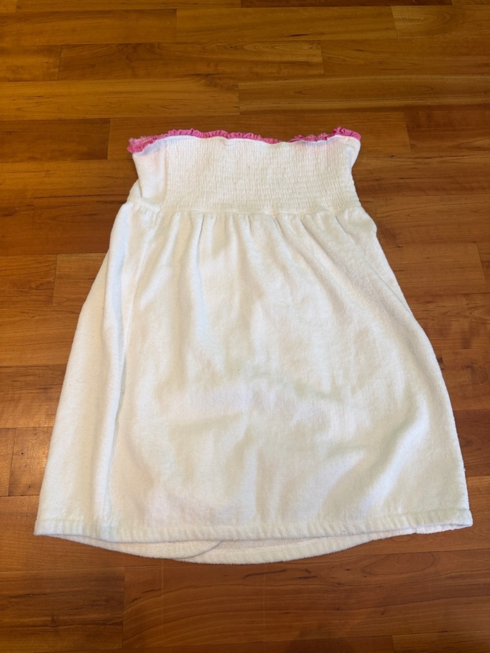 Vintage Y2K PINK by Victoria Secret TOWEL DRESS rare robe white bath shower wrap - Picture 8 of 8
